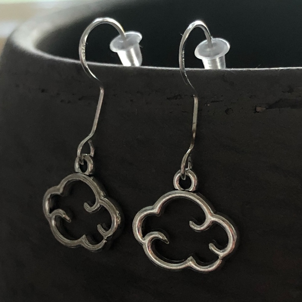 Cloud dangle sterling silver earrings
